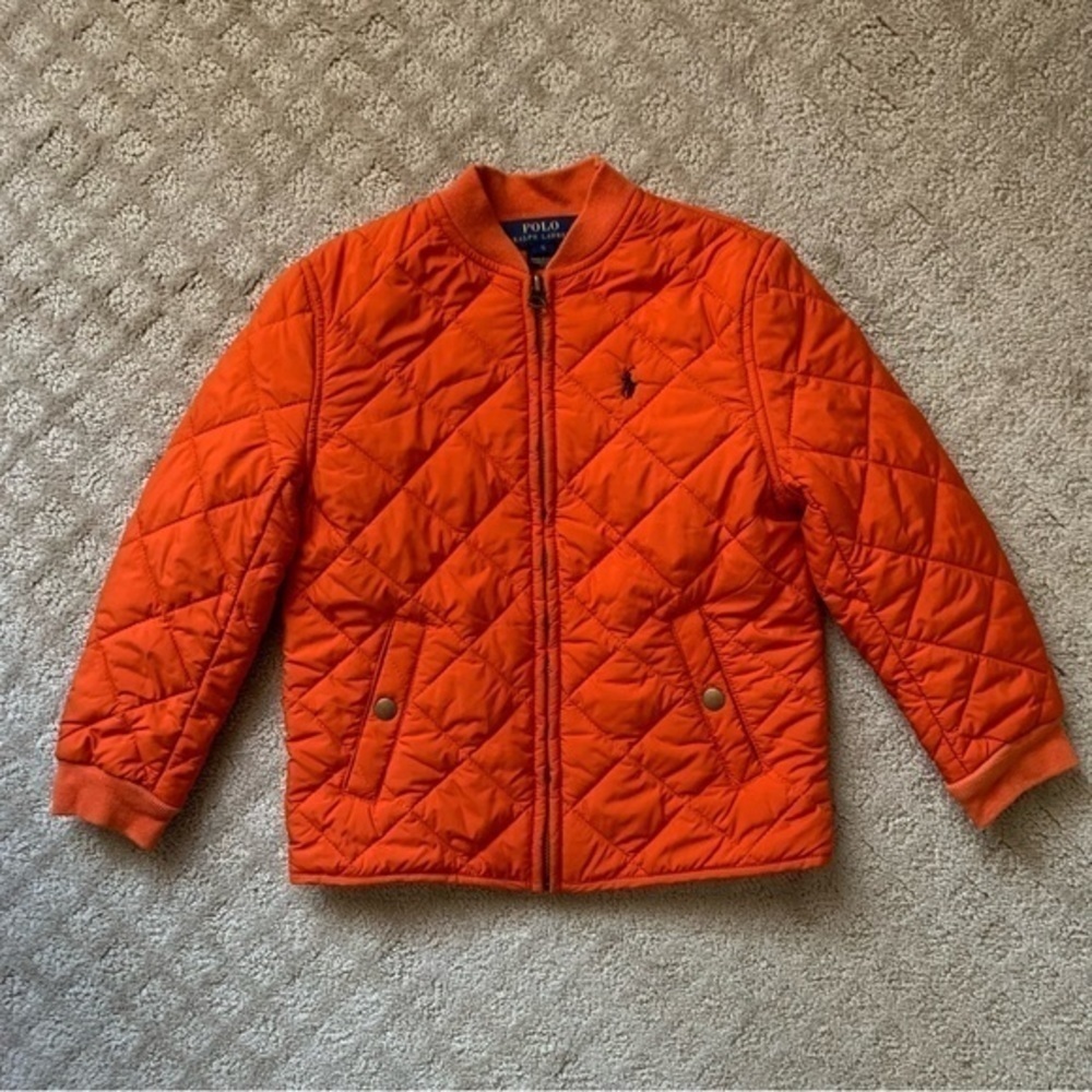 NFS. Polo Ralph Lauren orange quilted puffer style jacket size 5 - Picture 12 of 16